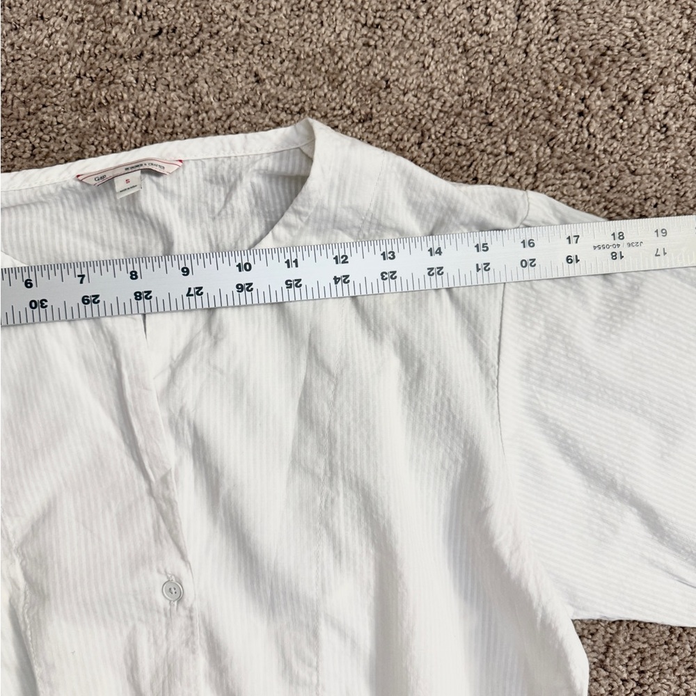 GAP MIDI Dress Women size Small White Long Sleeve Button Aline Drawstring Dress - Picture 6 of 12